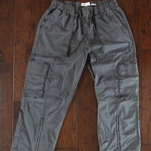 Abercrombie & Fitch Garment Dyed Black Cargo Pants  Size Large